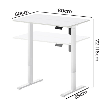 Electric Standing Desk Adjustable Height 80x60x72cm