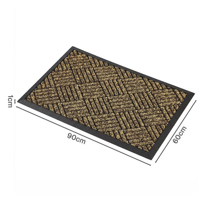Front Door Mat Thick Brown 60x90cm