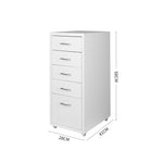 5 Drawer Office Cabinet Drawers White