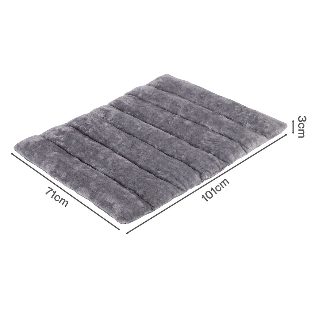 Large Plush Dog Bed Grey 101x71x3cm