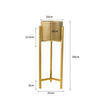 Plant Stand Garden Planter Metal Gold Small