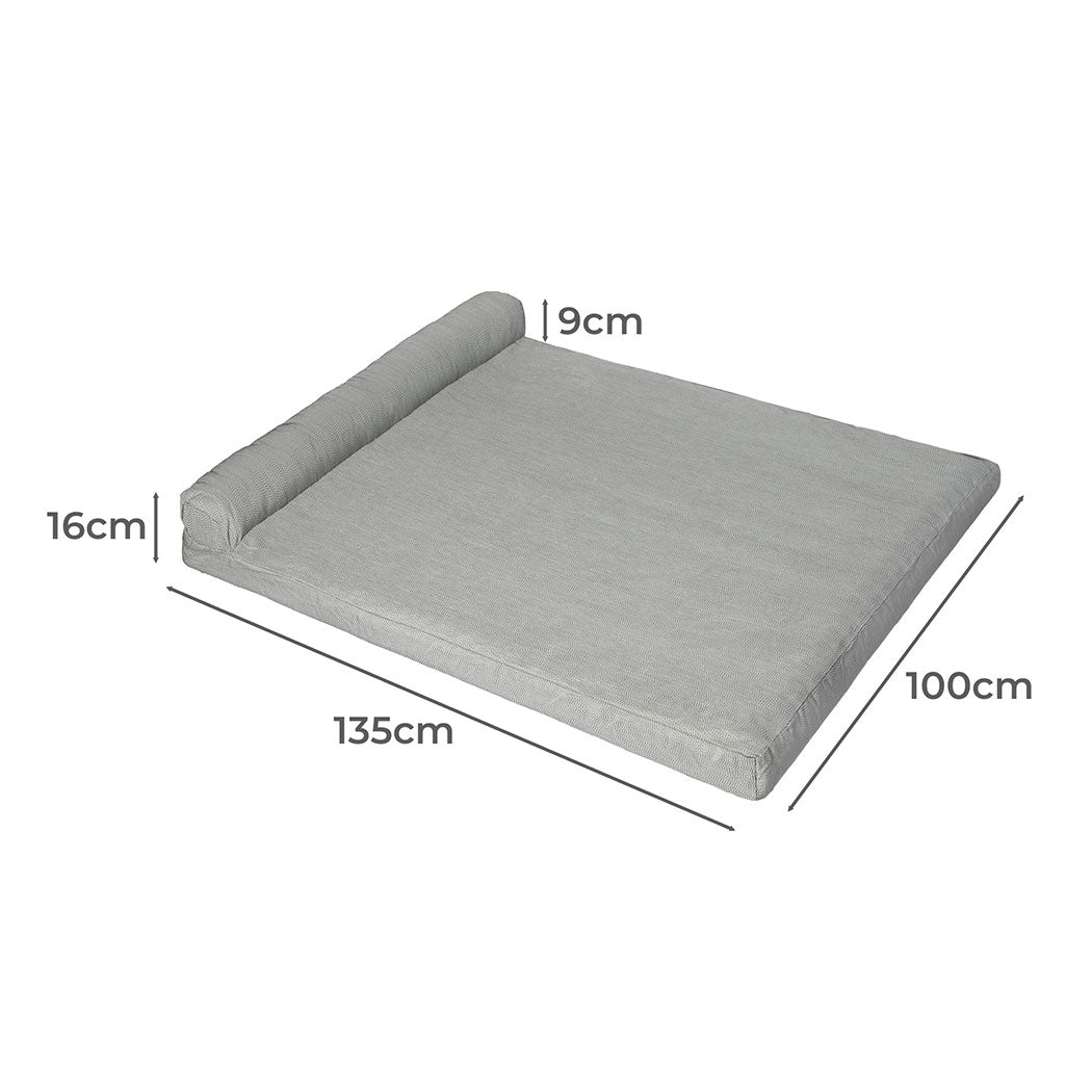 Chew-Proof Orthopedic Pet Bed (Grey)