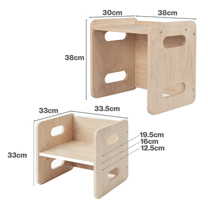 Kids Table Adjustable Chair Set 33.5x33x33cm