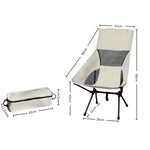 Elegant Camping Chair Folding Outdoor Large Beige  Foldable Function