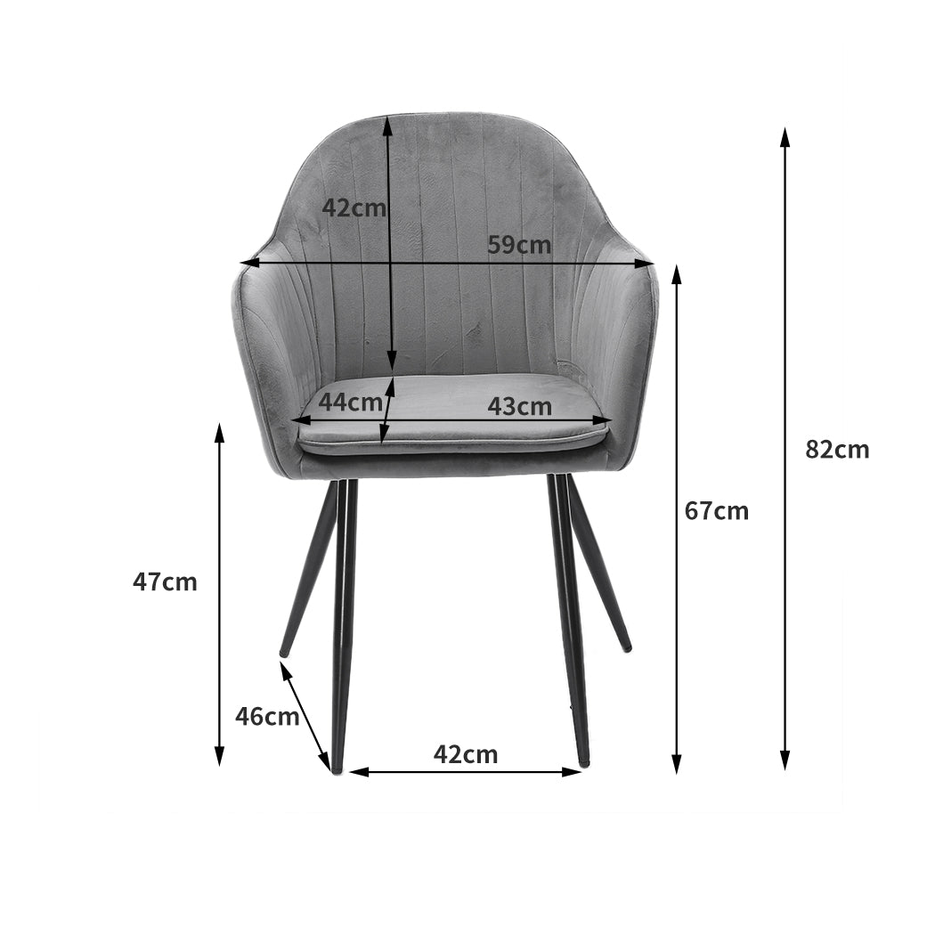 Elegant 4x Armchair Lounge Chair Accent  Scandi Inspired Design