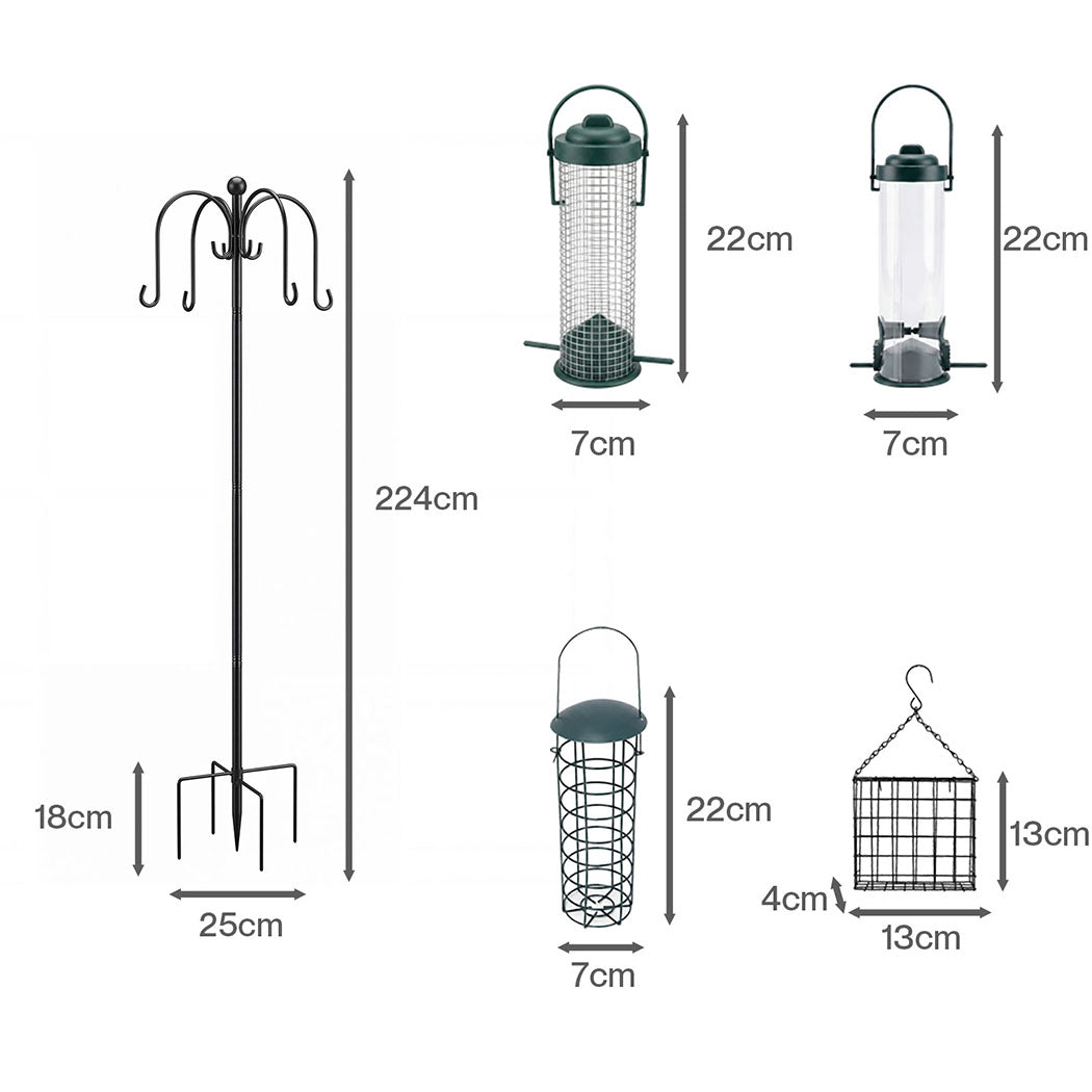 Bird Feeder Station 8 Hooks 224cm Outdoor | HomeAndLiving - 4