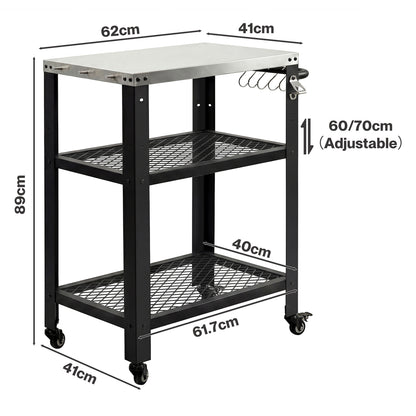 Outdoor Kitchen Cart BBQ Trolley Stainless Steel | HomeAndLiving