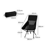 Versatile Camping Chair Folding Outdoor Large Black  Foldable