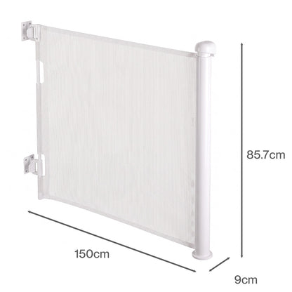 Retractable Baby Gate 150cm Grey 150x9x85.7cm