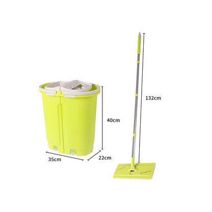Cleanflo Flat Mop Bucket Set Cleaner Green
