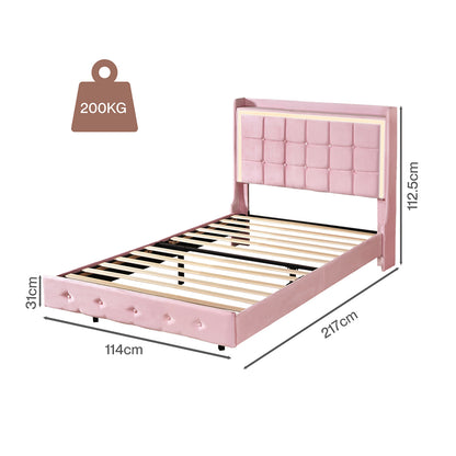 Floating Bed Frame With RGB Light 217x114x112.5cm