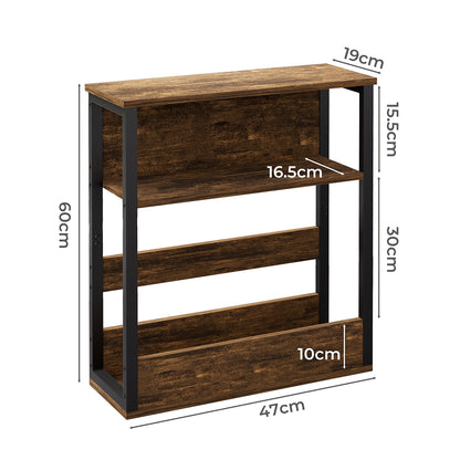 Metal 3 Tier Coffee Table 19x47x61cm