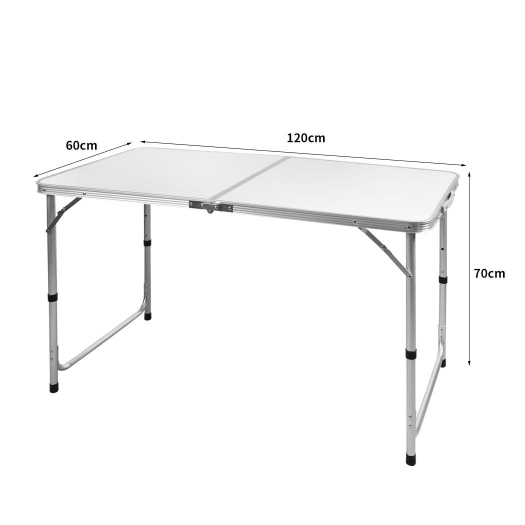 Folding Camping Table Aluminium Silver