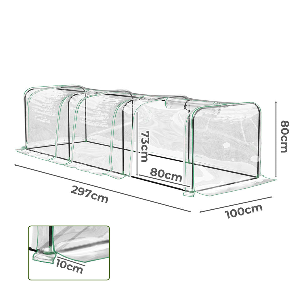 Greenhouse Tunnel Transparent Steel 80x80cm