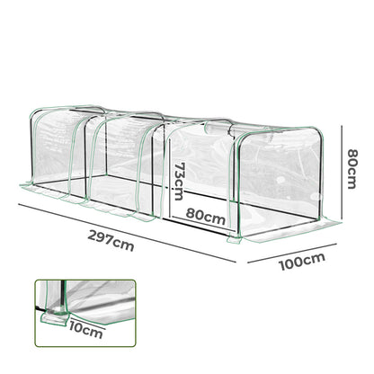 Greenhouse Tunnel Transparent Steel 80x80cm