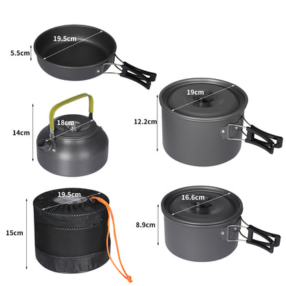 Camping Cookware Set Stainless Steel 195x55cm