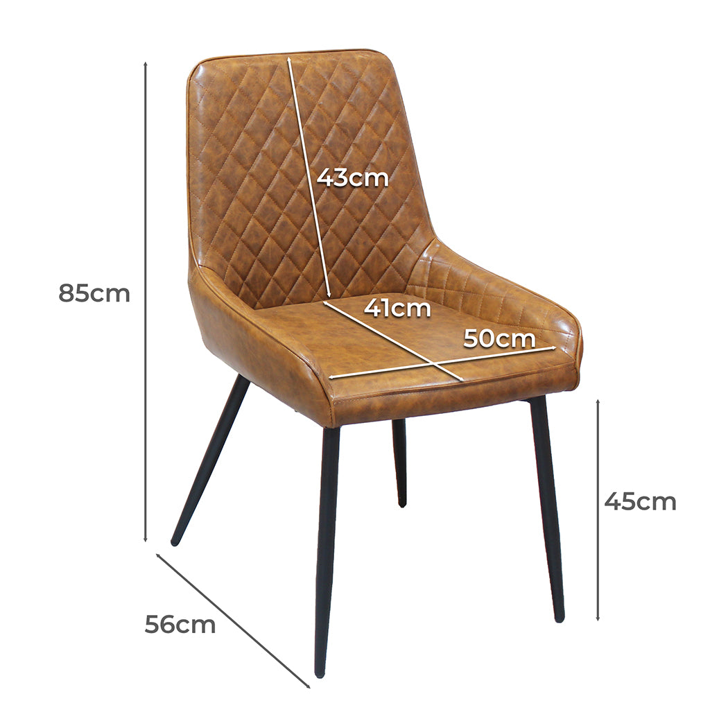 Compact Dining Chairs x 4 Padded Seat PU Faux Leather  High Back
