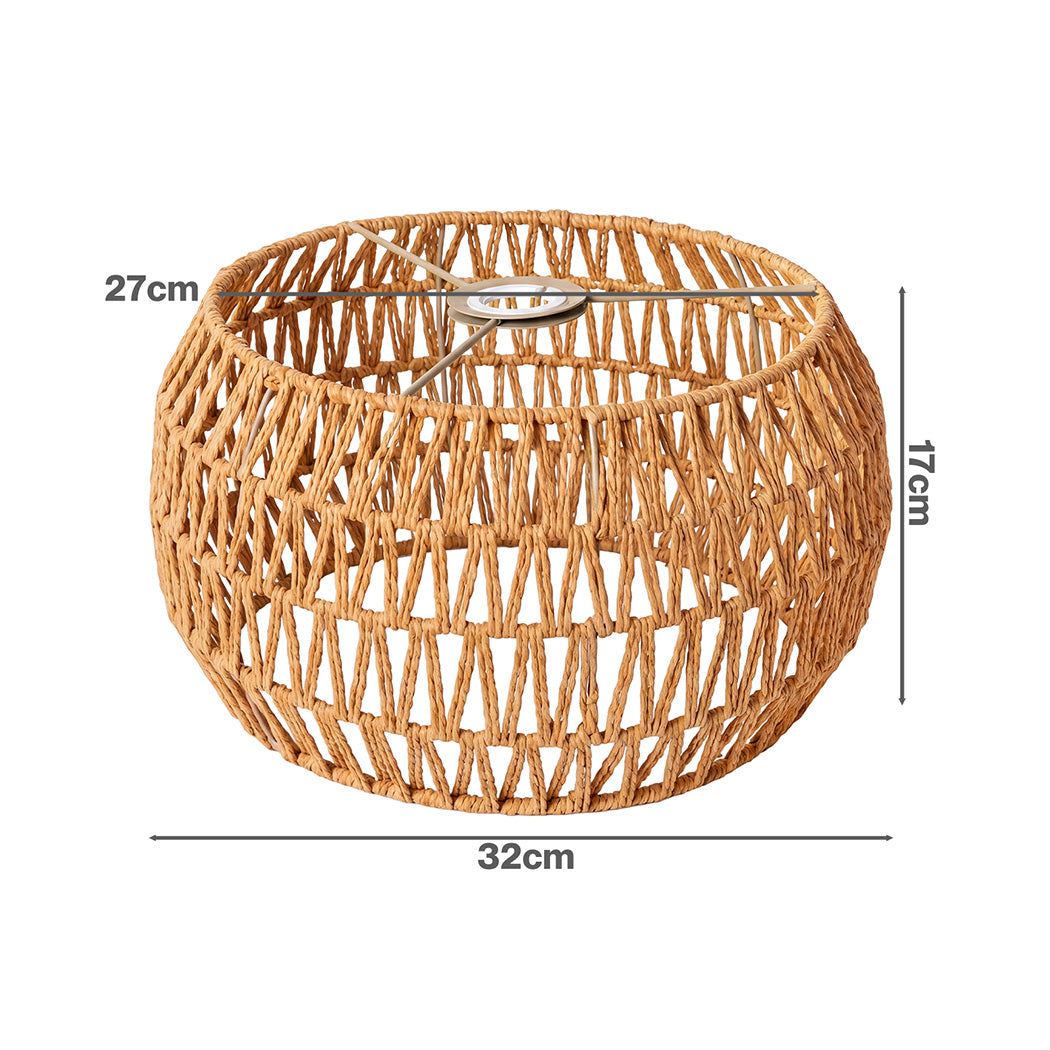 Pendant Light Shade Yellow Paper Rope 32x32x17cm