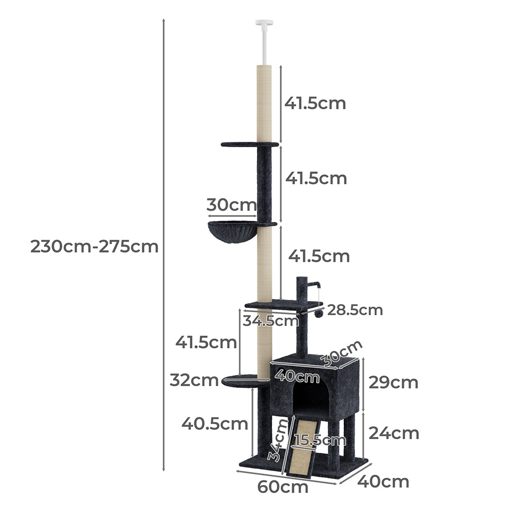 Cat Tree Scratching Post Condo 40x24x230cm