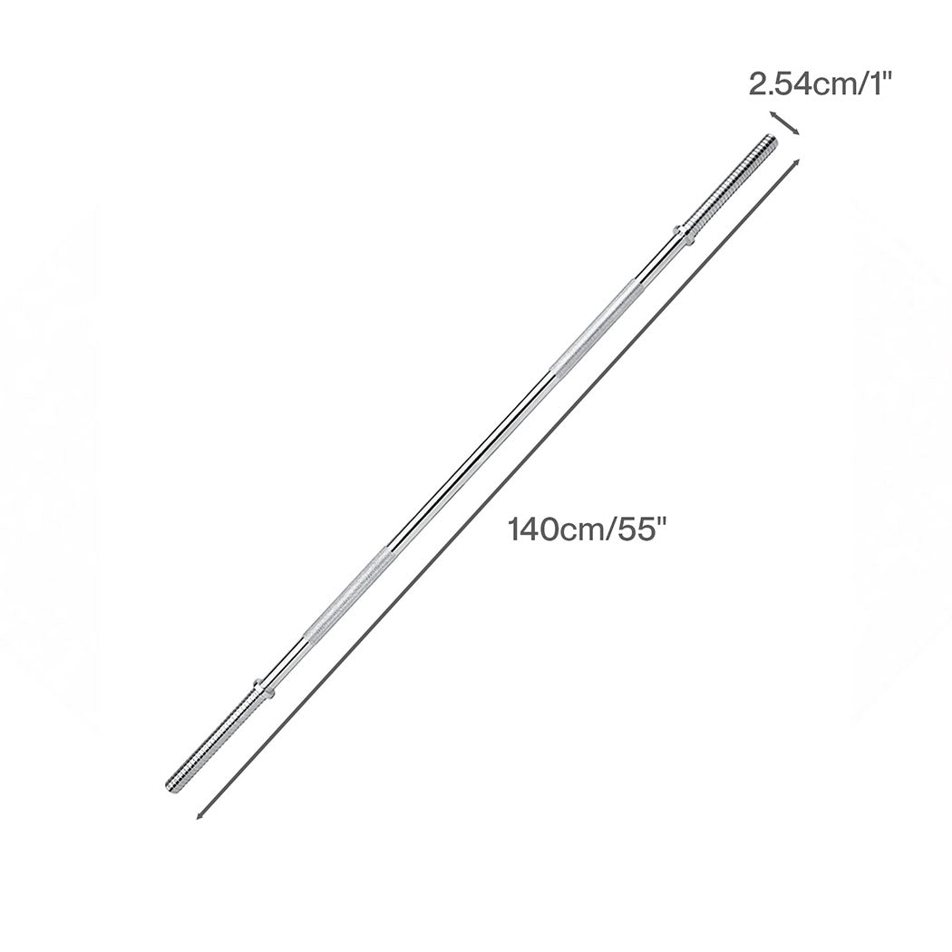 Centra 140cm Weight Lifting Bar Standard Barbell Home Gym Fitness Steel 480LB