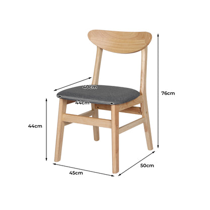 Dining Chairs Natural Fabric 45x50x76cm