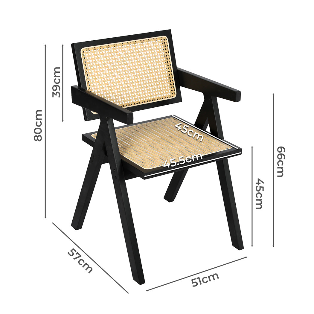 Elegant 8x Black Wicker Armchair Dining Chair  Adjustable Height