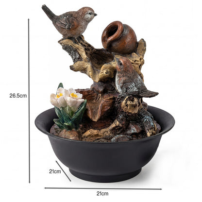 Tabletop Water Fountain LED Colour Changing Bird | HomeAndLiving