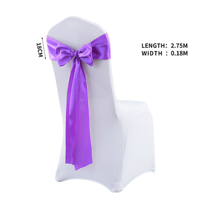 20x Multicoloured Satin Chair Sashes Lavender