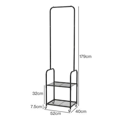 Heavy Duty Garment Rack 2 Shelf 52x40x179cm
