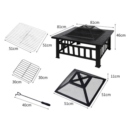 3IN1 Fire Pit BBQ Grill Pits