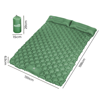 Inflatable Camping Double Mattress Green 198x130x6.5cm