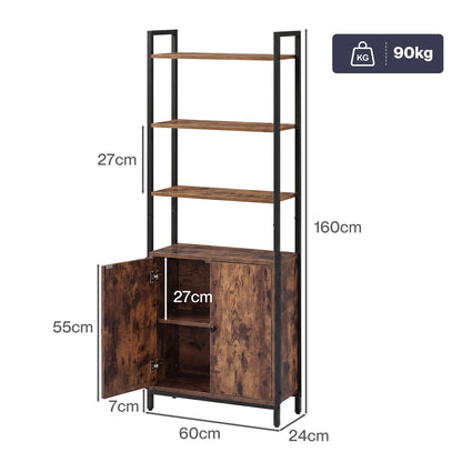 Levede 6 Tier Bookshelf Storage Cabinet Bookcase Display Adjustable Shelves Door