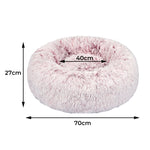 Pet Bed Cat Dog Donut Nest Calming M Pink Medium