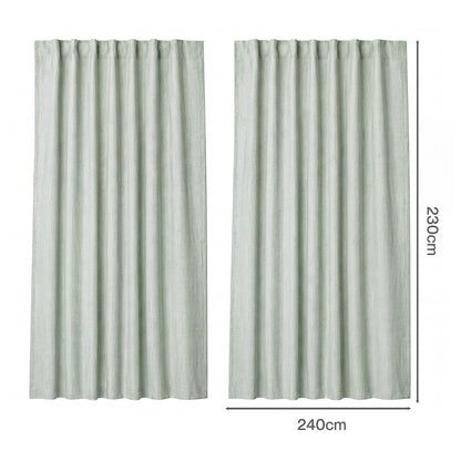 Marlow 2 Panels Blackout Curtains Linen Look Curtain Draperies Window Green