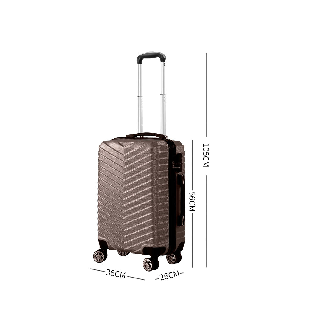 Slimbridge 20" Carry On Travel Luggage Coffee 20 inch 56x36x26cm, detail