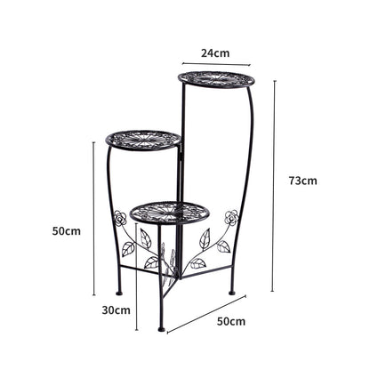2X Wrought Iron Outdoor Indoor Flower Black 2 Pack
