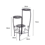 2X Wrought Iron Outdoor Indoor Flower Black 2 Pack