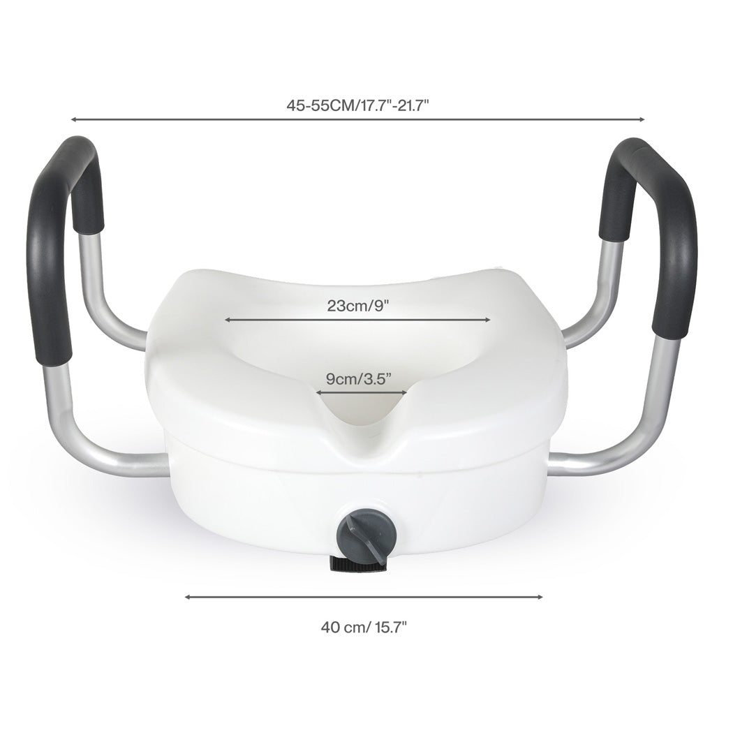 Raised Toilet Seat With Handles 41x49x45cm