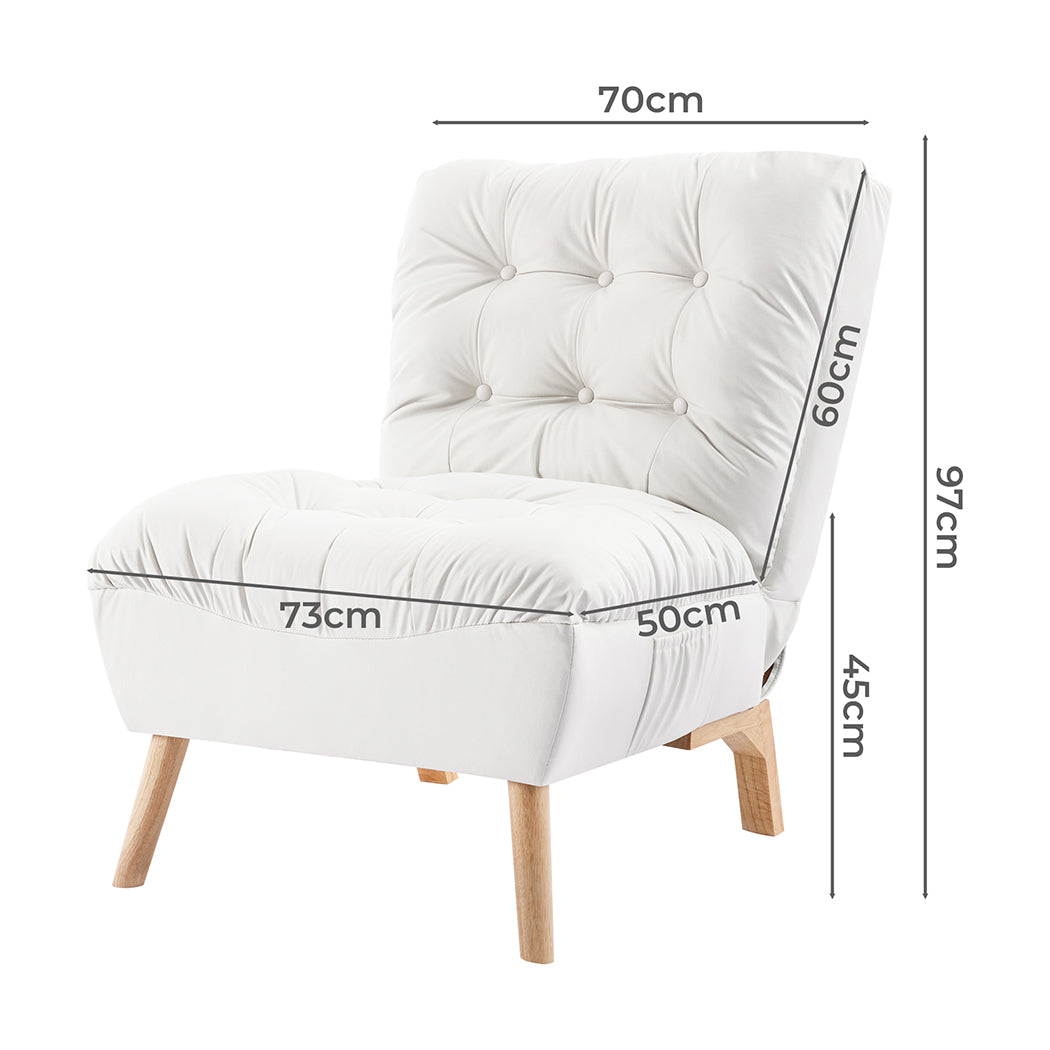 Premium Lounge Accent Chair Sofa Recliner Cream  High Back Support