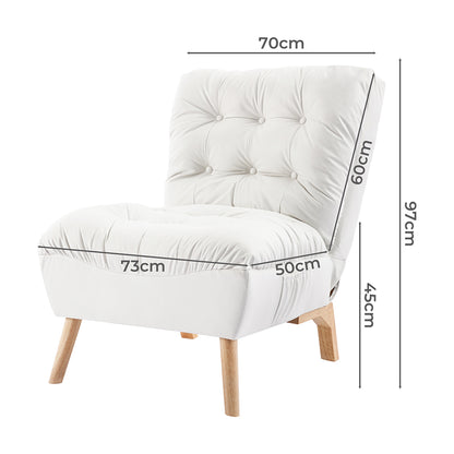Premium Lounge Accent Chair Sofa Recliner Cream  High Back Support