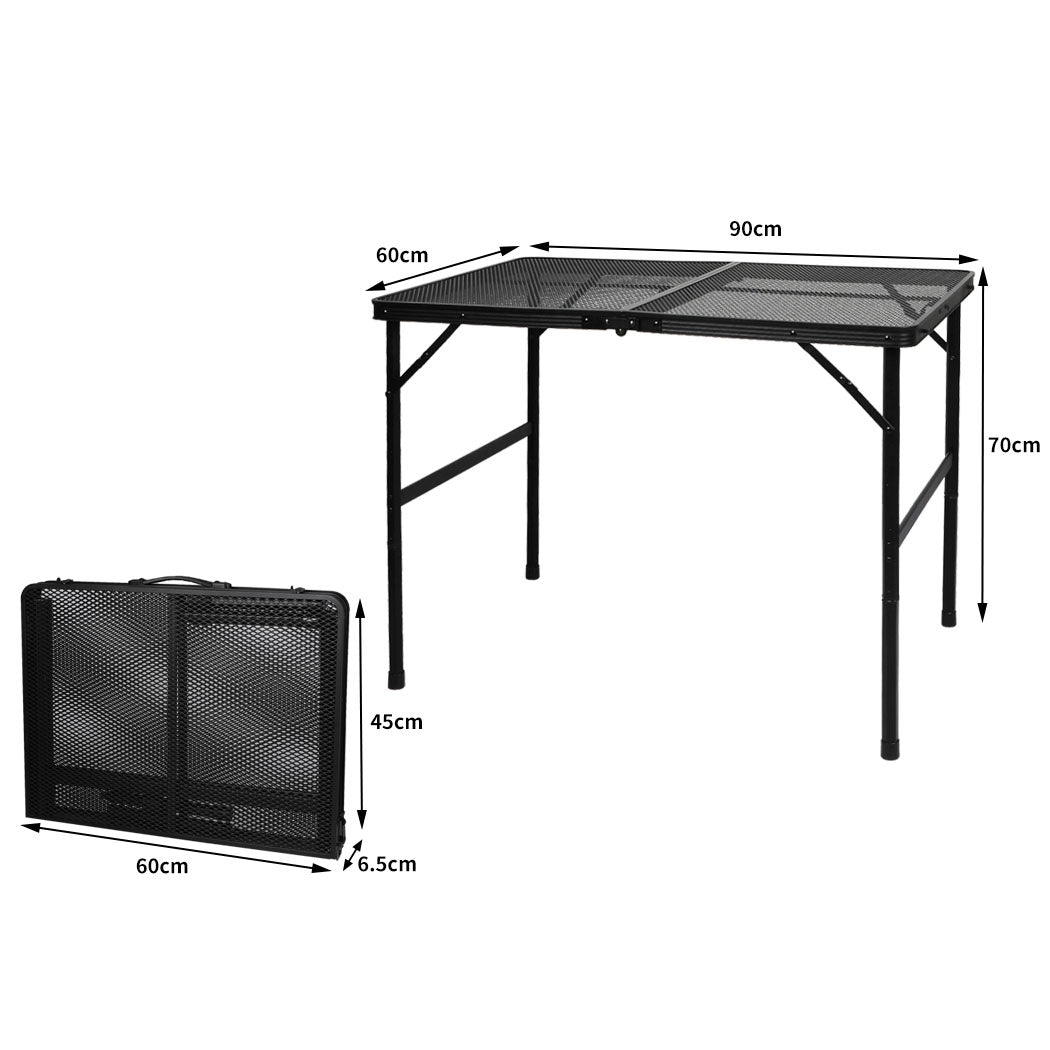 Portable Grill Table Aluminium 90x60x40cm