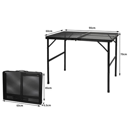 Portable Grill Table Aluminium 90x60x40cm