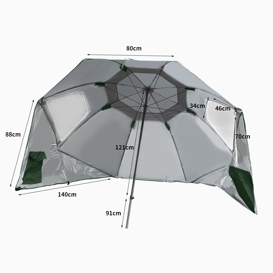 Beach Umbrella Outdoor Umbrellas Green 2.13M