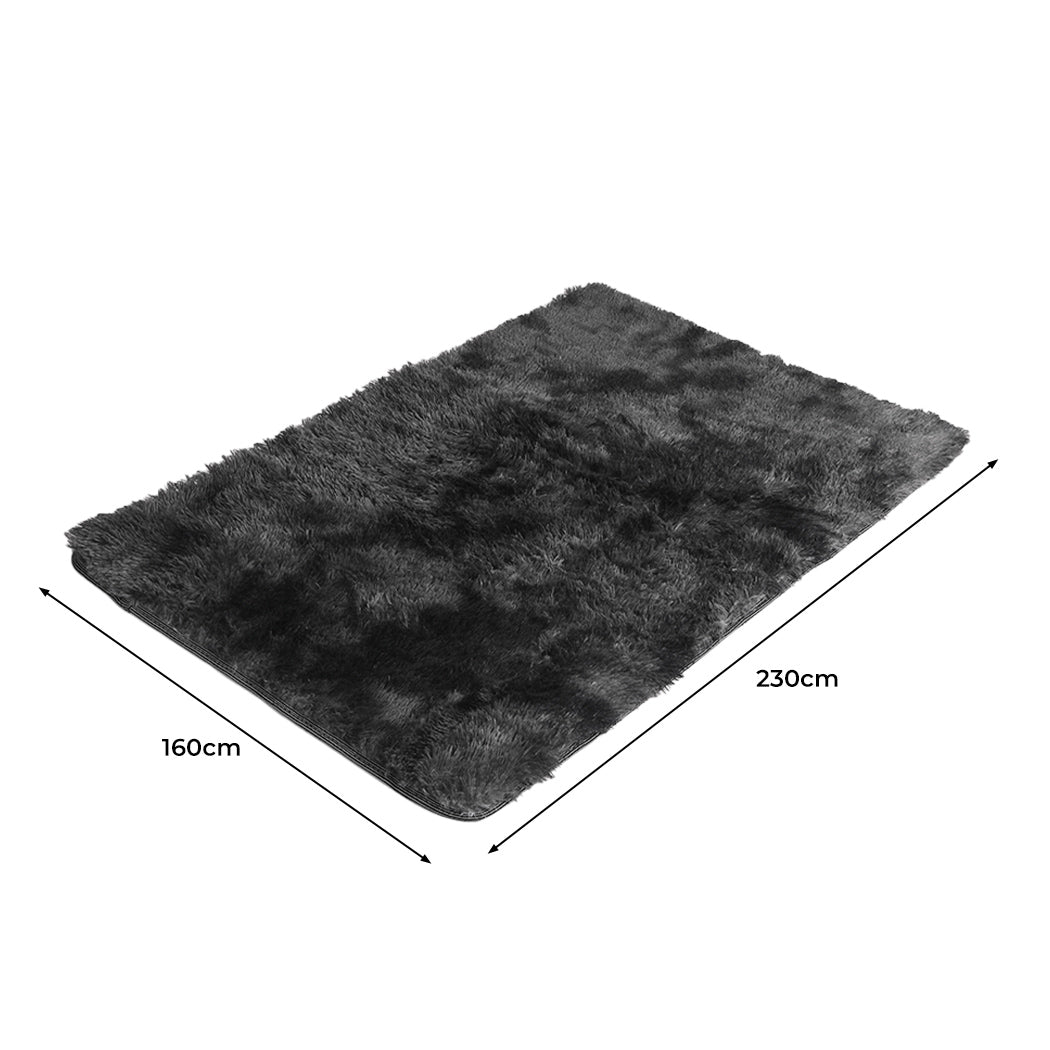 Floor Rug Shaggy Rugs Soft Large Black
