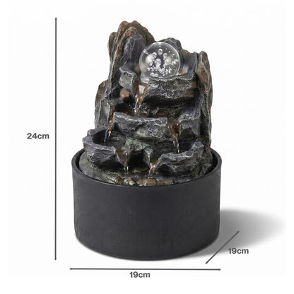 Spector Tabletop Water Fountain Resin Indoor Water Feature  3 Flow Levels Office