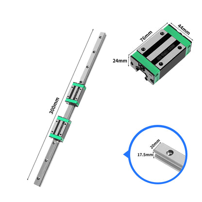 Linear Guide Rail 2PCS HGH20CA Slider Block Bearing Steel CNC