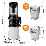 Compact Electric Cold Press Juicer Whole Fruit  Easy Assembly