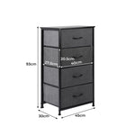 Storage Cabinet Tower Chest Dark Grey-Stylish