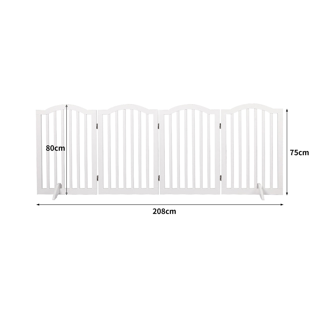Wooden Pet Gate Dog Fence Safety White