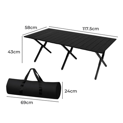 Versatile Folding Camping Table Portable Black  Scandi Inspired